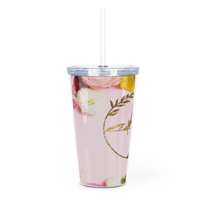 Floral Parisian Tumbler with Straw - Elegant Travel Cup for Coffee & Tea Enthusiasts